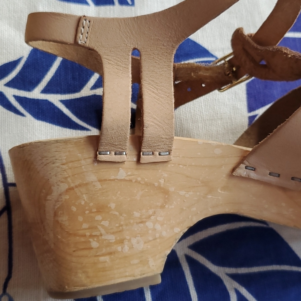 Ecote Leather Ankle Strap Sandal Clogs Size 8 - Picture 11 of 12